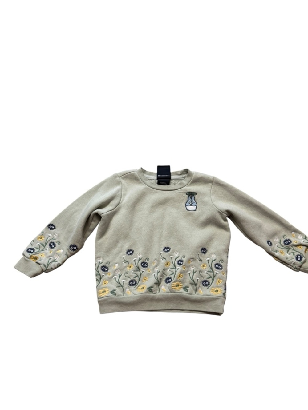 Her Universe Totoro Sage Green Floral Embroidered Sweatshirt for Kids
